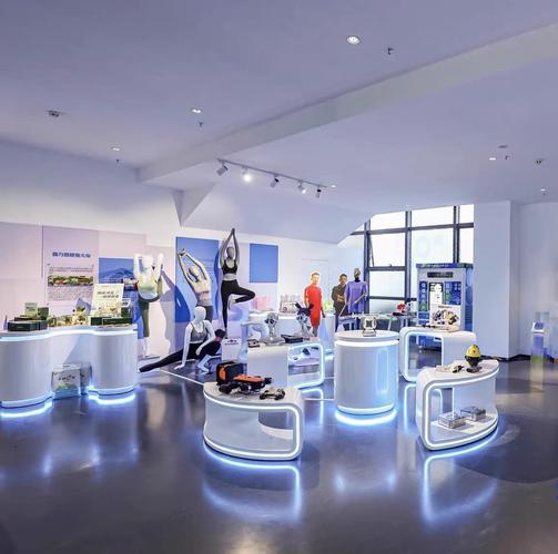 科技展台展示台高端异形中岛展台创意发光圆形展示台展厅产品直销